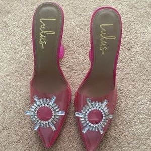 Lulus pink jewel high heels